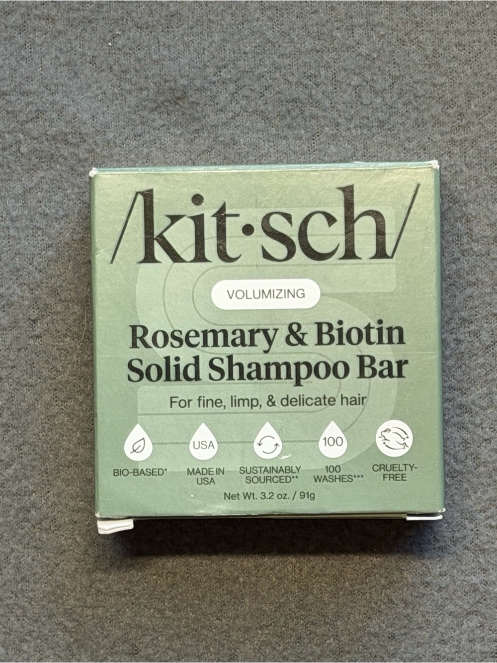 Kitsch Rosemary & Biotin Solid Shampoo Bar - Light Green Packaging